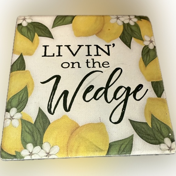 🍋FILL YOUR NEST🍋Lemon-Themed Coaster Set of 4/NWT🍋 - Picture 2 of 6